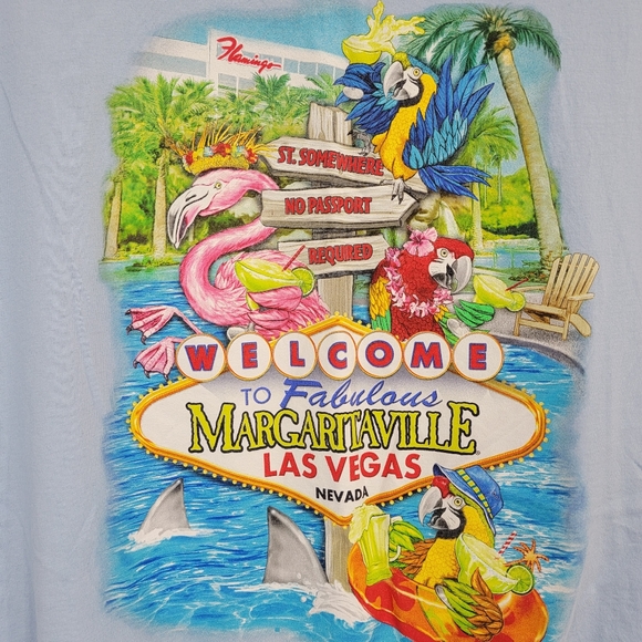 Jimmy Buffett's Margaritaville Light Blue Las Vegas Graphic Short Sleeve Tee - Picture 6 of 6